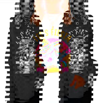 Dabbing Unicorn Cinco De Mayo Pour Enfants Et Filles Let's Fiesta Sweat-shirt pour femme - Cadeauxyz