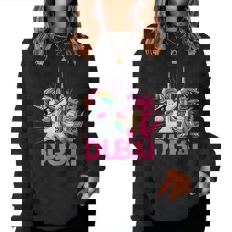 Dabbing ユニコーン 恐竜 男性 女性 男の子 女の子 キッズ ドバイ レディーススウェットシャツ - Kawaiitshirt