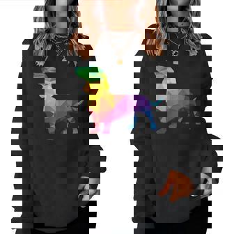 Dachshund Gay Pride Lgbt Lgbtq Rainbow Flag Dog Lovers レディーススウェットシャツ - Kawaiitshirt