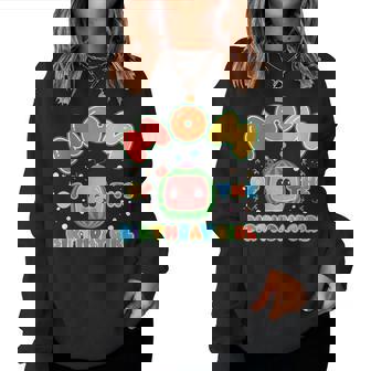 Dad And Mom Of The Birthday Girl Melon Family Matching Women Sweatshirt - Seseable