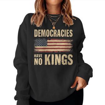 Democracies Have No Kings Retro Political Protest Freedom Women Sweatshirt - Thegiftio UK