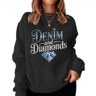Denim And Diamonds Stylish Denim Jeans For Women Women Sweatshirt - Thegiftio UK