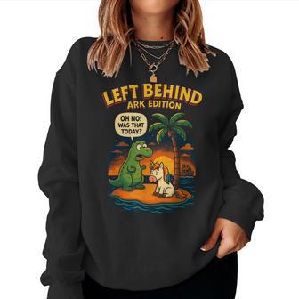 Dinosaur And Unicorn Miss Noah's Ark Christian Bible Humor Women Sweatshirt - Thegiftio UK