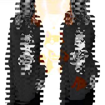 Divertido Tatuaje De Perrohiba Inu Con El Texto I Love Grandma Sudadera Mujer - Regaloses