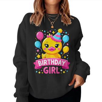 Duck Lover Birthday Girl Rubber Duck Women Sweatshirt - Thegiftio UK