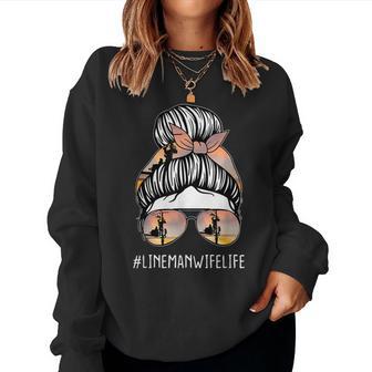 Electric Mom Lineman Wife Life Mother's Day Pole Climbers Women Sweatshirt - Thegiftio UK