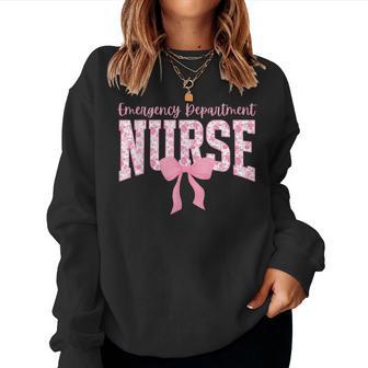 Emergency Department Nurse Coquette Bow Er Emergency Room Women Sweatshirt - Thegiftio UK