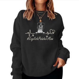 English Pointer Mom Heartbeat With Dog Cool For Women Sweatshirt - Thegiftio UK