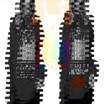 Equality Hurts No One Book Flower Rainbow Pride Month Lgbtq Women Sweatshirt - Monsterry