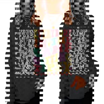 Everybody In The Camp Getting Tipsy Camping Friends Groovy Women Sweatshirt - Thegiftio