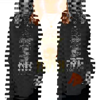Faith Over Fear Christian Camo African American Afro Women Women Sweatshirt - Monsterry