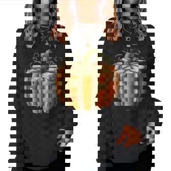 Fall Book Pumpkin Retro Reading Halloween Teacher Women Sweatshirt | Mazezy