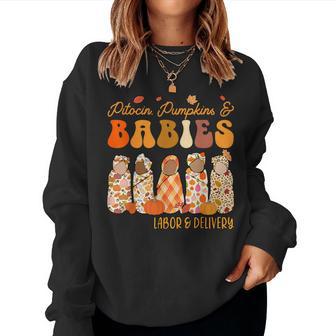 Fall Labor And Delivery Halloween L&D Nurse Thanksgiving Women Sweatshirt - Thegiftio UK