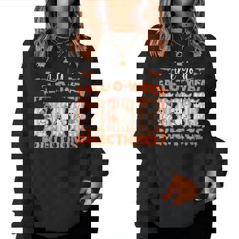 Are You Fall O Ween Directions Teacher Halloween Women Sweatshirt | Mazezy