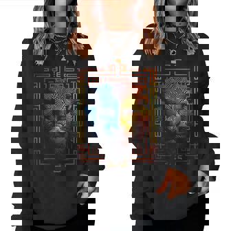 Fantasía León Gráfico Mandala Obra De Arte Arte Sudadera Mujer - Regaloses