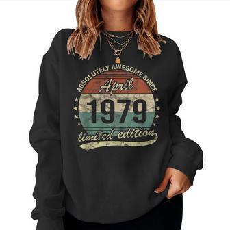 Fantastico Desde Abril 1979 Hombre O Cumpleaños In Mangas Sudadera Mujer - Regaloses