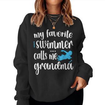 My Favorite Swimmer Calls Me Swim Grandma Women Sweatshirt - Thegiftio UK
