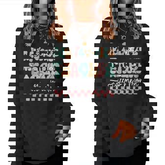 My Favorite Teacher Calls Me Mom Mother's Day Checkered Mama Women Sweatshirt - Thegiftio