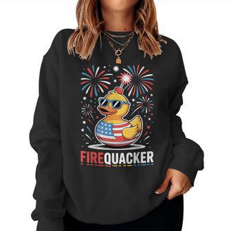 Fire Quacker Rubber Duck 4Th Of July Firework Family Women Sweatshirt - Thegiftio UK