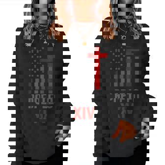 First American Pope Leo Xiv Catholic Religious Women Women Sweatshirt | Mazezy