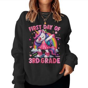 First Day Of 3Rd Grade Unicorn Back To School Girls Outfits Women Sweatshirt - Thegiftio UK