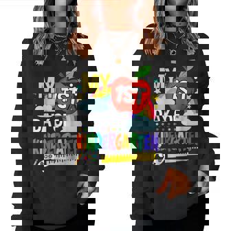 My First Day Of Kindergarten Colorful Rainbow Women Sweatshirt - Monsterry