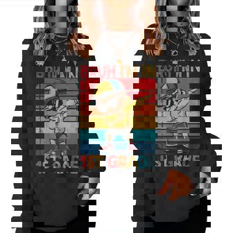 First Grade Dabbing Boy Bruh I'm In 1St Grade Student School Women Sweatshirt | Mazezy