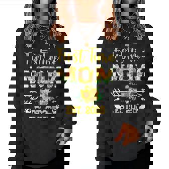 First Time Mom Est 2025 Sunflower Women Sweatshirt - Monsterry