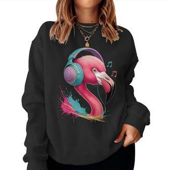 Flamingo Dj Geschenk Mit Kopfhörer Party Konzert Mädchen Sweatshirt Frauen - Geschenkecke