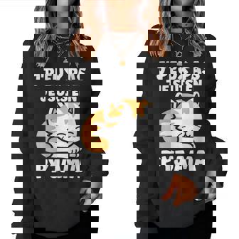 Flemme Humour Petit Chat Je Peux Pas Jeuis En Pyjama Sweat-shirt pour femme - Cadeauxyz