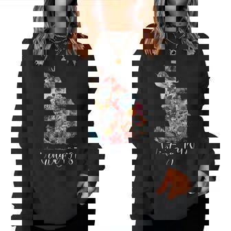 Flor Floralintage De 1978 Amante De Los Gatos Feliz 46 Cumpleaños Sudadera Mujer - Regaloses