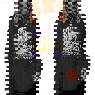 Football Drip Game Day Sports Football Mom Go Cheer Purple Women Sweatshirt | Seseable FR