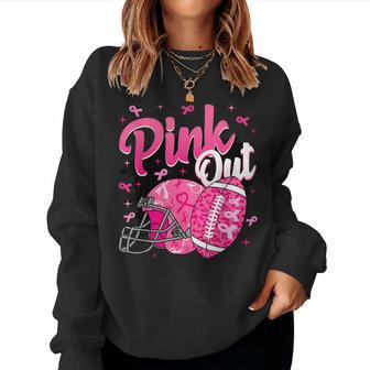 Football Pink Out Team Breast Cancer Awareness Month Women Women Sweatshirt - Thegiftio UK