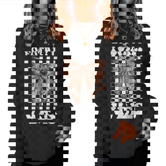 Football Vibes Football Girl Football Mama Coquette Bow Women Sweatshirt | Seseable CA