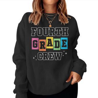Fourth Grade Crew 4Th Grade Vibes Retro First Day Of School Women Sweatshirt - Thegiftio UK