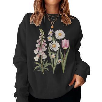 Foxglove Daisy Tulip Wildflower Garden Harmony Women Sweatshirt - Thegiftio UK