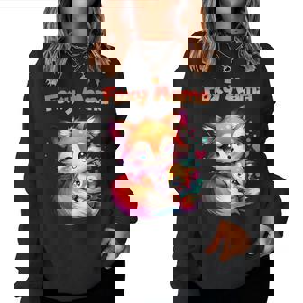 Foxy Mama Mother Daughter Fox Kit Cute Saying Mother's Day Women Sweatshirt - Monsterry