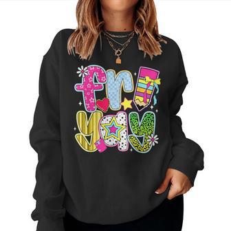 Fri-Yay Happy Friday Weekend Teacher Back To School Women Sweatshirt - Thegiftio UK