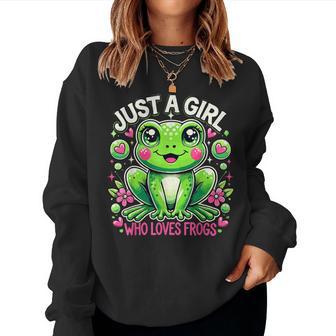 Frog Lover Just A Girl Who Loves Frogs Women Sweatshirt - Thegiftio UK
