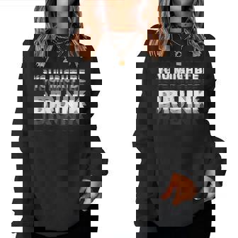 Drinking Humor You Might Be Drunk レディーススウェットシャツ - Kawaiitshirt