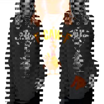 F Caw F Chicken Rooster Cawing F-Caw-F Saying Pun Women Sweatshirt | Mazezy