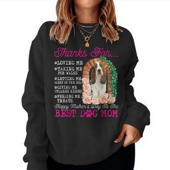 Happy Mother's Day Best Dog Mom Cute Basset Hound Dog Women Sweatshirt - Thegiftio UK