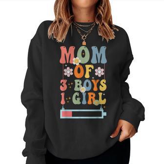 Mom Of 3 Boys 1 Girl Mother Wife Family Women Sweatshirt - Thegiftio UK