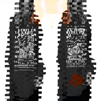 Motorcycle Mom Life Rad Mom Era Caffeine And Chaos Women Sweatshirt - Monsterry