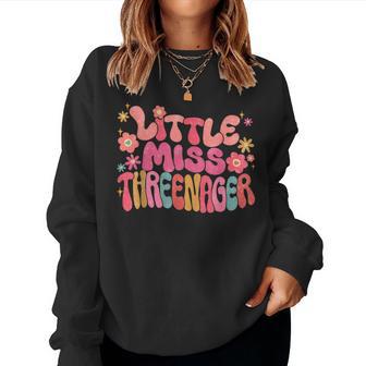 Threenager Happy 3Rd Bday Party 3 Years Old Girl Women Sweatshirt - Thegiftio UK