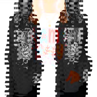 Game Day Baseball Coquette Mama Checkered Mother's Day Women Sweatshirt - Seseable