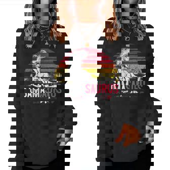 Gamma Saurus Mother's Day Gammasaurus Grandma T Rex Dinosaur Women Sweatshirt - Monsterry