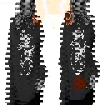 Gecko Dad Mom Lover モノクロ ヤモリ レディーススウェットシャツ - Kawaiitshirt