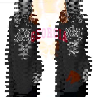 Georgia Coquette Bow For Georgia Girls Moms Toddlers Women Sweatshirt | Mazezy