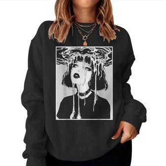 Ghoul Girl Trippy Horror Creepy Goth Grunge Edgy Harajuku Women Sweatshirt - Thegiftio UK